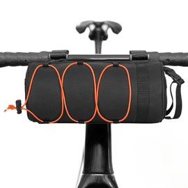 Dasellfa Bicycle Bag, Waterproof Bicycle Bags, Handlebar, Front Bicycle Basket, Bag, Handlebar Bag, Handlebar Bags, Removable Shoulder Strap (Orange)