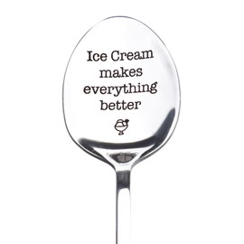 Ice Cream Lovers Spoons - Gift for Boyfriend, Girlfriend, Family & Friends - Set of 6 Colorful Ice Cream Spoons