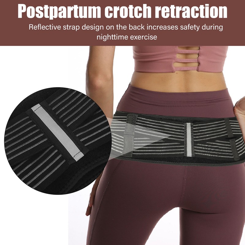 Hip Brace Size Adjustable Breathable Comfortable Reflective Strip Sacroiliac Brace