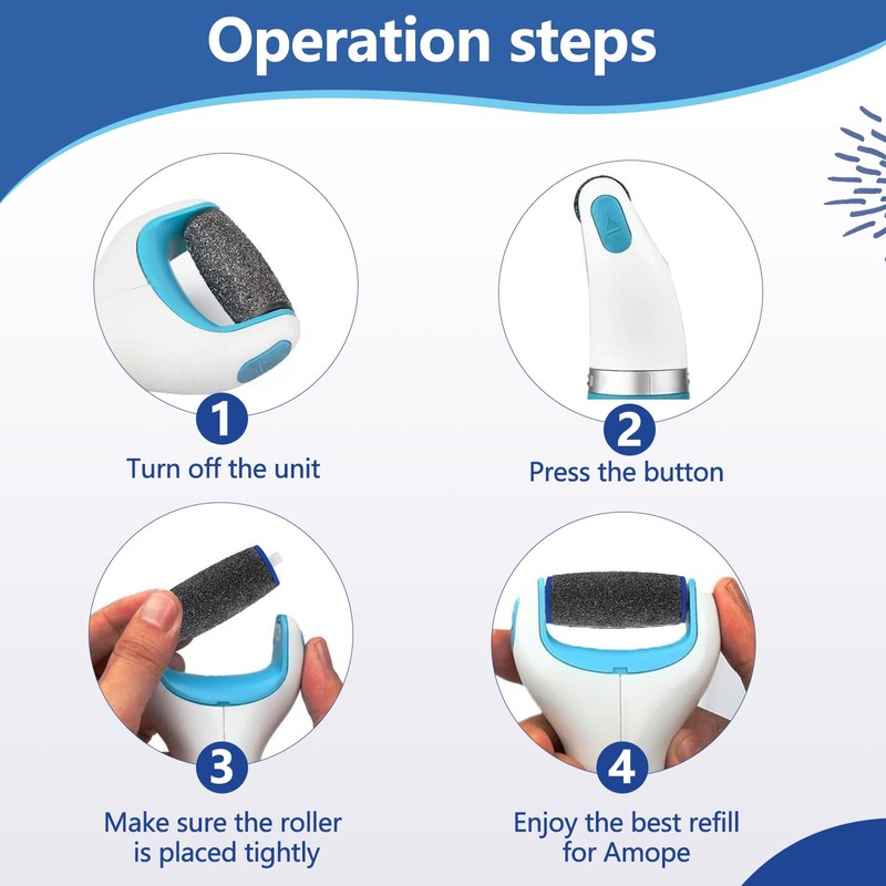 11 Pack Replacement Roller Heads for amope Pedi Perfect Refills