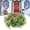 Flower Wreath Spring Babysbreath Faux Round Flower Wreath for Living