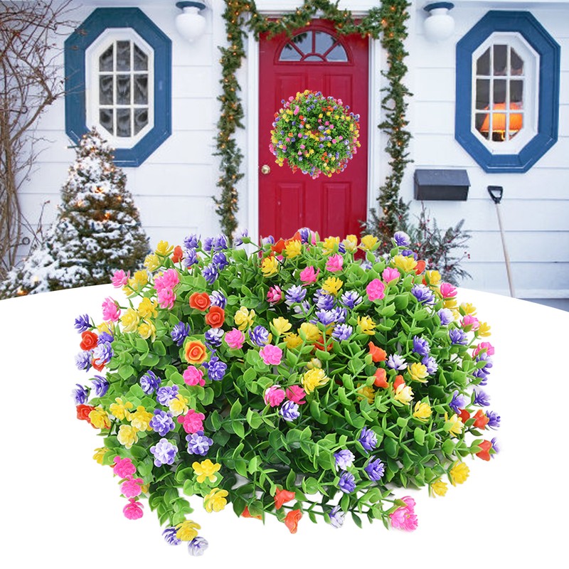 Flower Wreath Spring Babysbreath Faux Round Flower Wreath for Living
