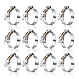 SEKSUALA 12Pack 2.25" T Bolt Hose Clamps - 304 Stainless Steel Turbo Intake Clamp for Turbo Tubes, Intercooler Pipes, Heavy Duty Radiator Hose Clamps Adjustable Range 64mm-72mm for 2.25" Hose ID