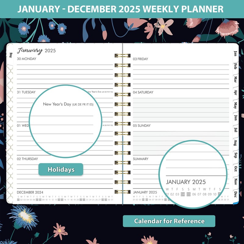 Diary 2025 - A5 Diary Week to View from January