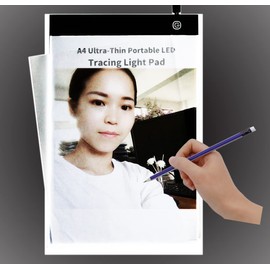 Fanglingtech A4 Tracing Pad LED Light Board Artists Light Boxes, Portable Ultra-Thin Adjustable USB Power Artcraft LED Trace Light Pad for Drawing, Sketching, Animation, Tattoo, white