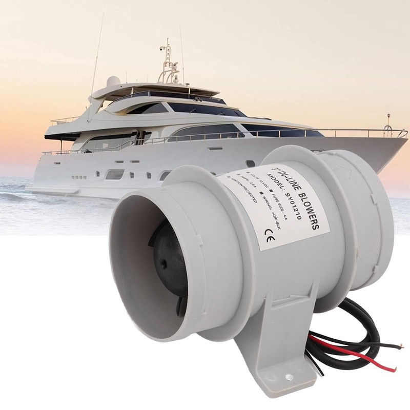 12V Inline Blower, Quiet Operation 3 Inch Inline Duct Fan