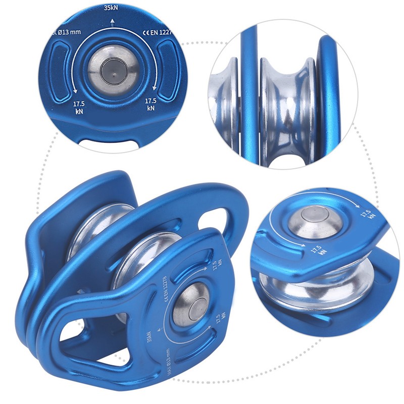 Outdoor Coaxial Movable Side Swing Double Pulley for Climbing Crossing