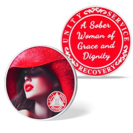 BraveBloom 2Year Elegant Womens Sobriety Coin–A Sober Woman of Grace and Dignity–Unity Service Recovery Sober Chips –Sobriety Gifts for Women