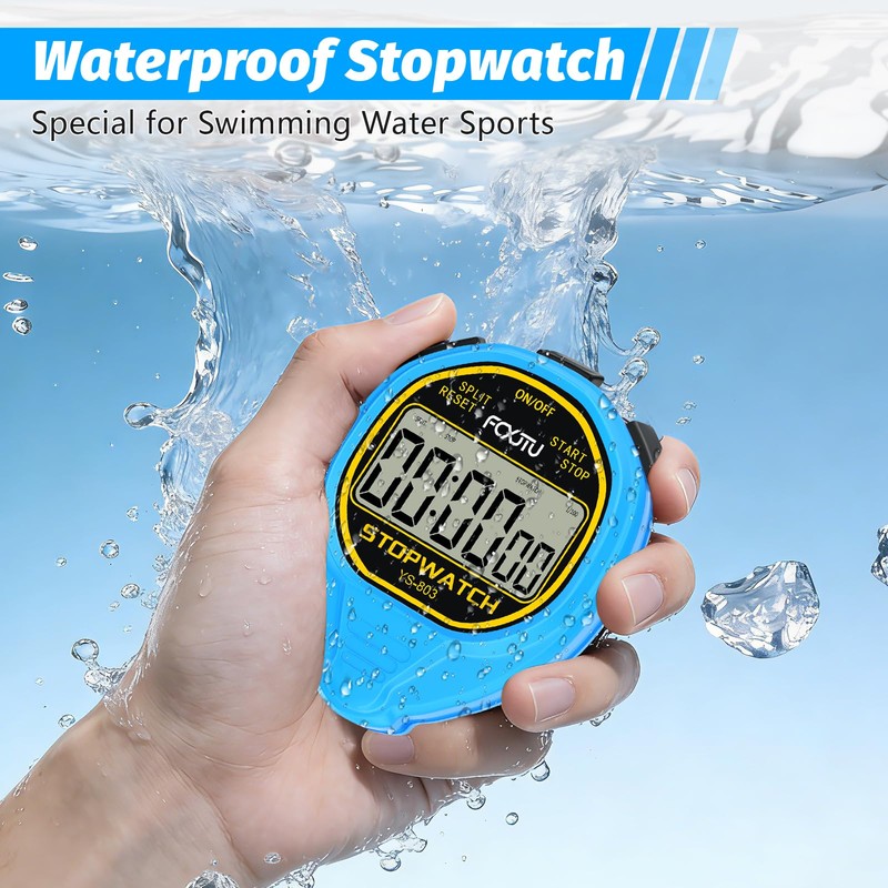 FCXJTU Simple Digital Waterproof Stopwatch, No Bells, No Clock, No