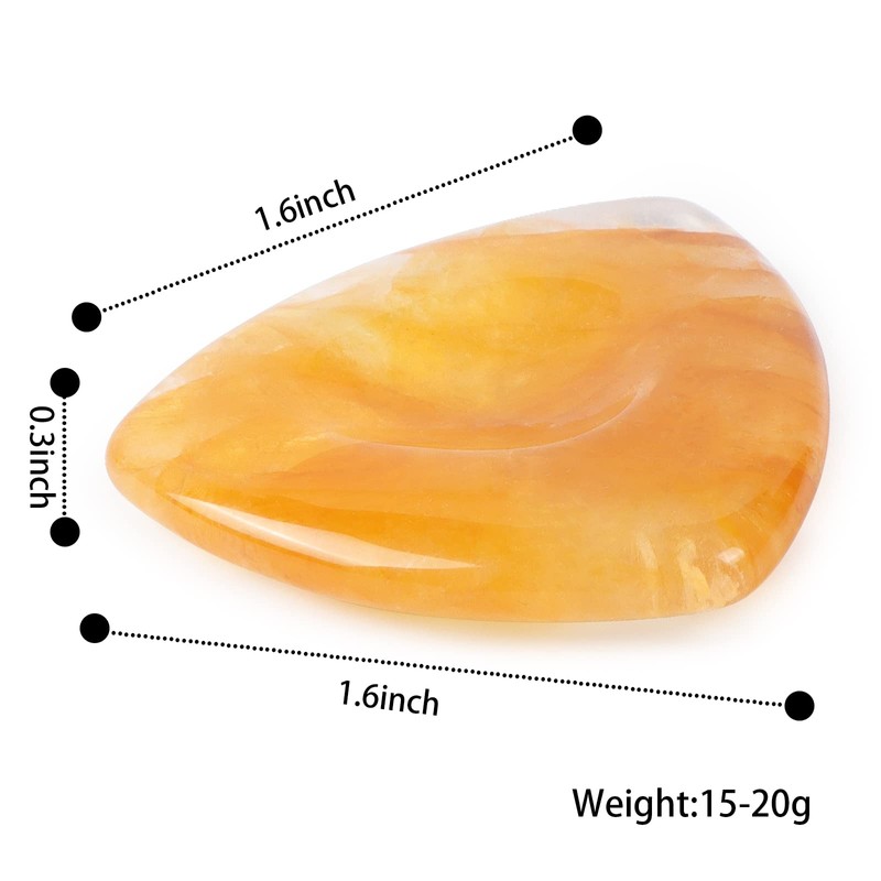 Artistone Citrine Crystal Thumb Worry Stone for Anxiety Healing Crystal