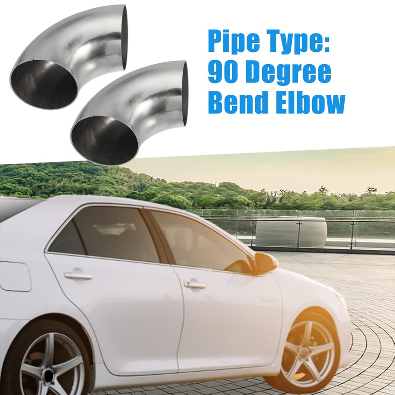 A ABSOPRO 2.5'' OD Car Exhaust Elbow Pipe 90 Degree