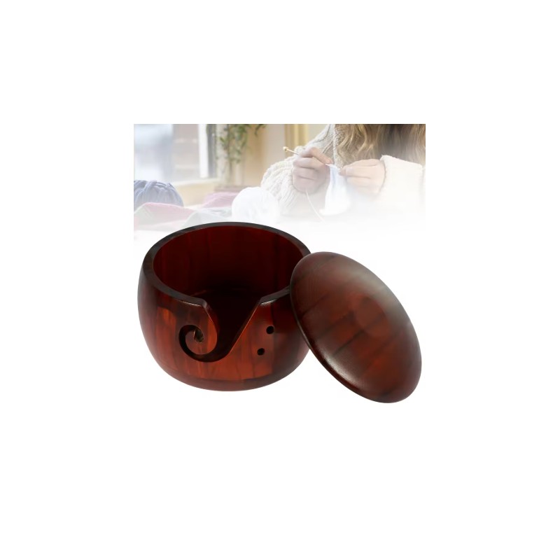 Wooden Yarn Bowl for Knitting & Crochet - Smooth Pine