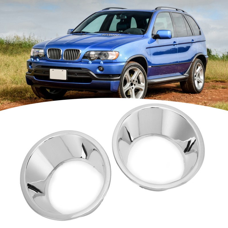 2pcs Car Front Fog Light Lamp Cover Trim Ring ABS