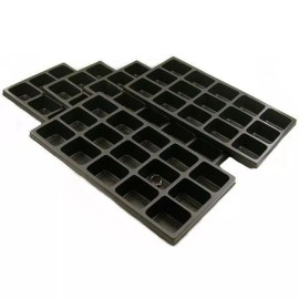 FindingKing Tray Insert 15 Compartment Black Plastic 5pc