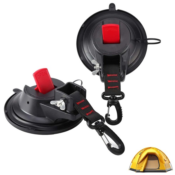 Pack of 2 Suction Cup Camping, Large Suction Cup Hooks,