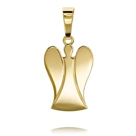 JEVELION Protection Angel Pendant Gold Pendant for Women, Men and Children Necklace Pendant + Jewellery Case and Certificate, Yellow Gold