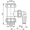 Alcaplast Dishwasher Connector Pipe 5/4" with Dishwasher Connector Inlet Input