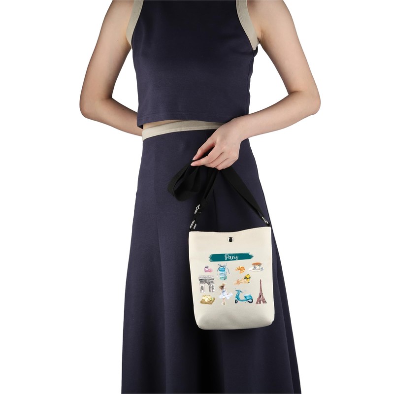 VAMSII France Paris Travel Gift Paris City Sky-line Crossbody Bag