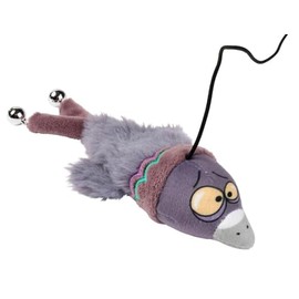 Fuzzyard Peace Out Pigeon Cat Toy Wand Premium Plush Bird with Catnip, Crinkle & Bell