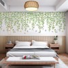 2 PCS Morning Glories Vine Wall Decals Purple Flowers Wall