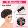Headband Afro Kinky Curly Wigs For Black Women Short Curly