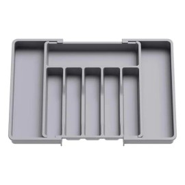 Extensible Organizador Cubiertos Para Cajon Multifuncional Color Gris