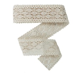 10 Yards Beige Lace Edging Trim Ribbon,Crochet Cotton Lace Trimming,Vintage Lace Ribbon,Lace Fabric Trim for Sewing Crafts Wedding Decoration Gift Wrapping (4cm)