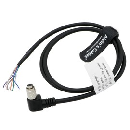 Alvin's Cables Hirose 8 Pin Female Right Angle HR25-7TP-8S to Open End High Flexible Cable for IDS, Allied Vision GigE, DAHENG Imaging Industrial Cameras 1m| 39.4 Inch