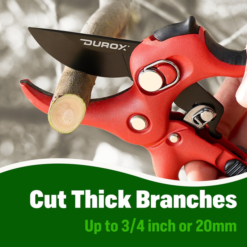 DUROX - Ratchet Pruning Shears, Garden Shears with 3X Cutting