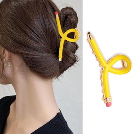 Pencil Hair Clips for Women Back to School Yellow Pencil Hair Claw Clips Spring Teacher Barrettes Accessories for Styling