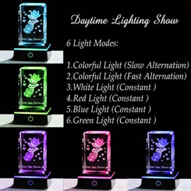 Qianwei 3D Crystals Rose Gifts Statue - Crystal Rose Love You Forever Gifts Decor Collectibles for Wife Girlfriend Mom on Anniversary Wedding Christmas Valentines Mothers Day