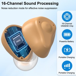 Rechargeable Hearing Aids for Seniors,16-Channel Digital Tinnitus Hearing Aid 3-Mode with Intelligent Noise Reduction, OTC Hearing Aids for Women/Men Hearing Loss with Portable Charging Case