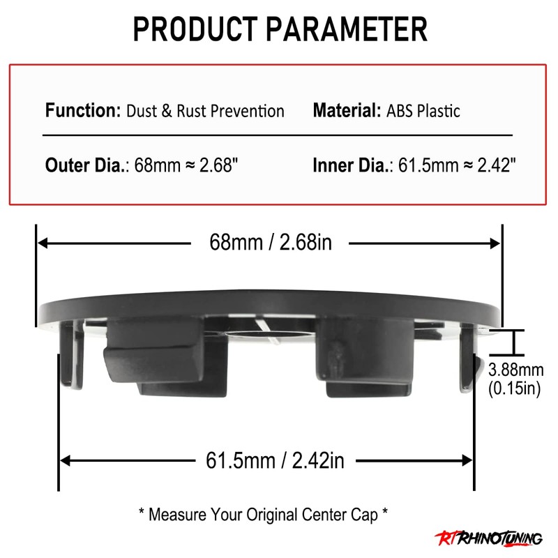 RTRHINOTUNING 68mm Wheel Center Caps for XXR 557 530 531