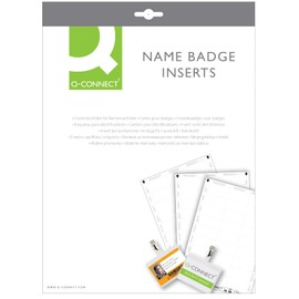 Q-Connect Name Badge Inserts 54x90mm 10 Per Sheet (Pack of 25)