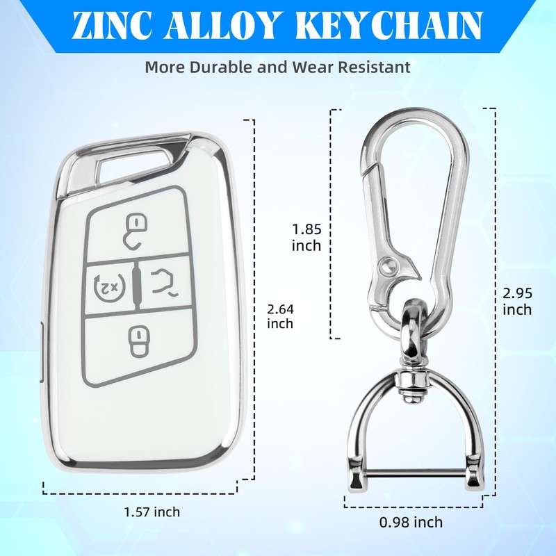 QBUC for Volkswagen Key Fob Cover,5 Buttons Soft TPU Protection