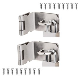 90 Degree 4 Inch Right Angle Padlock Hasp, Stainless Steel Safety Door Latches, Solid Gate Latches Brushed Finish (4inch 90Degree)