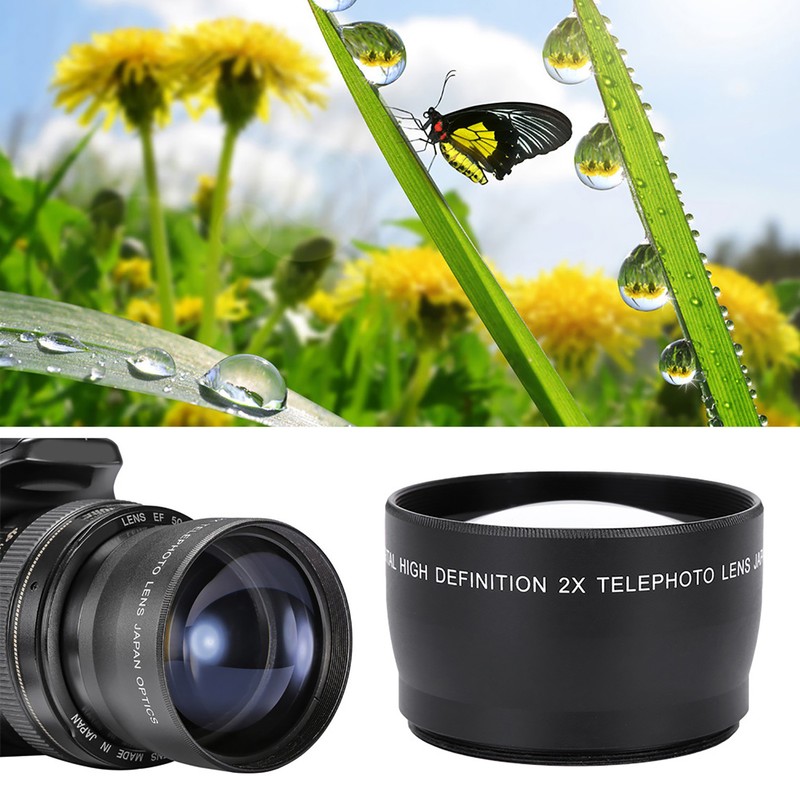 58MM 2X Magnification Universal Teleconverter Telephoto Lens for Cameras Accessory