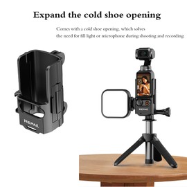 Camera Expansion Adapter for DJI Osmo Pocket 3, Protective Cage Cold Shoe Port Handle Mount Cage Bracket Adapter Housing Frame for OSMO Pocket 3 with 1/4 Thread Connector