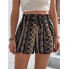 Floerns Women's Summer Tribal Print Elastic Waist Beach Shorts Green