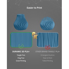 DURAMIC 3D PLA+ Filament 1.75mm 1Kg Denim Blue, PLA Plus 3D Printer Filament 1Kg Spool(2.2lbs) PLA Pro Tougher and Stronger, Dimensional Accuracy Probability +/- 0.02mm