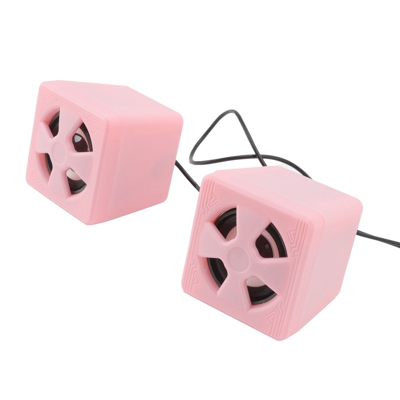 1 Pair 3.5mm Desktop Speaker Stereo Surround Sound Volume Adjustment