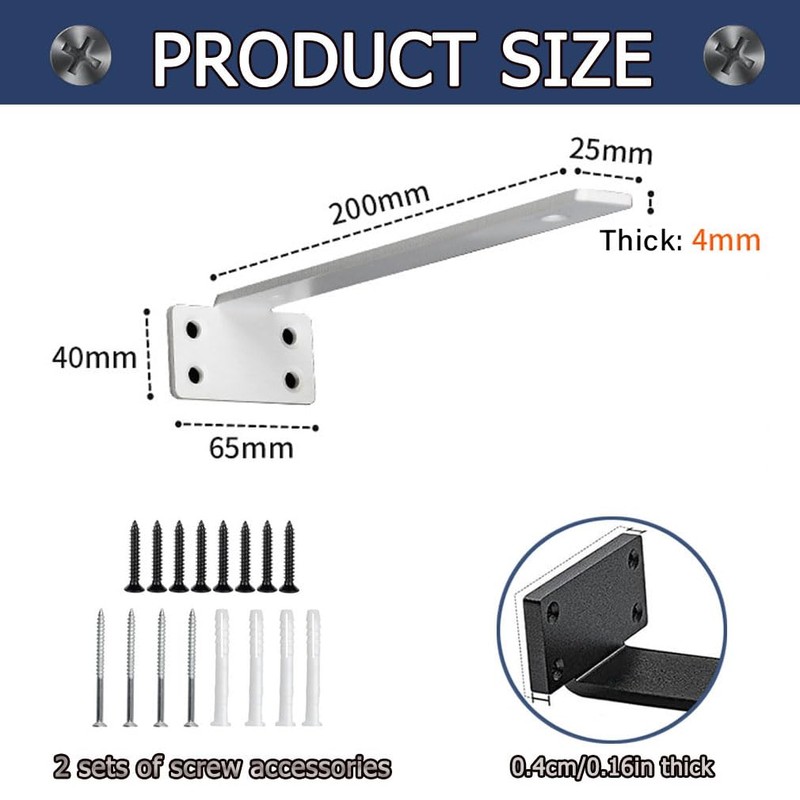 2 Pack Heavy Duty Shelf Brackets for Wall Mounting, with