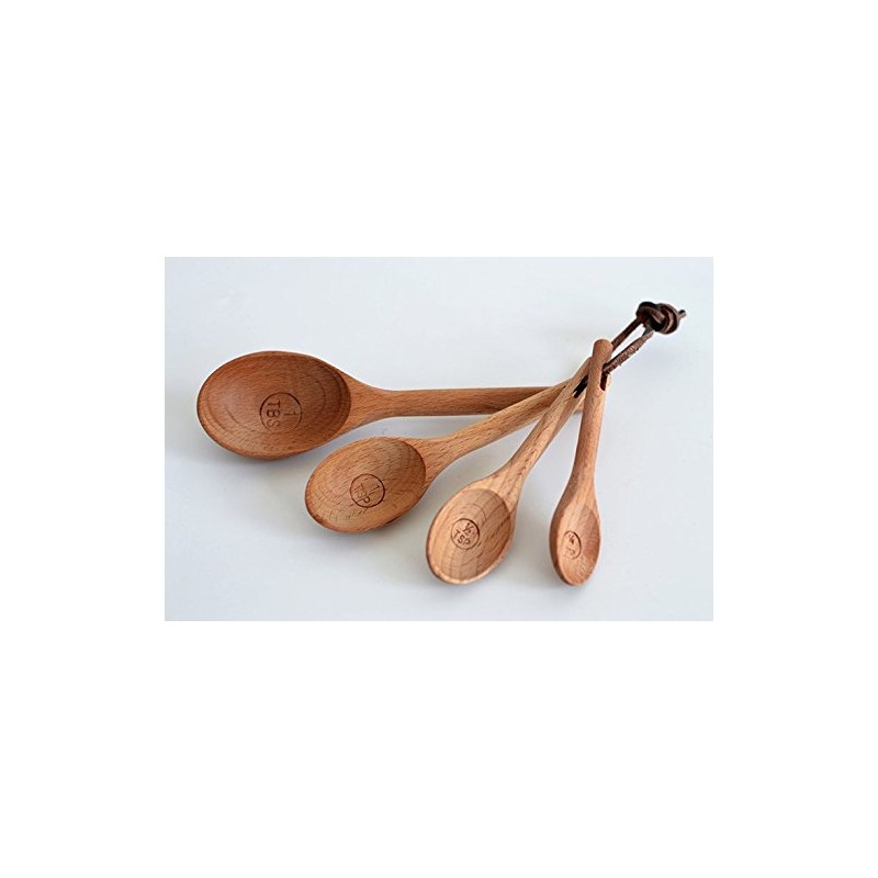 Lautechco? 4pcs/set Japanese Style Wooden Measuring Spoons Set Healthy No