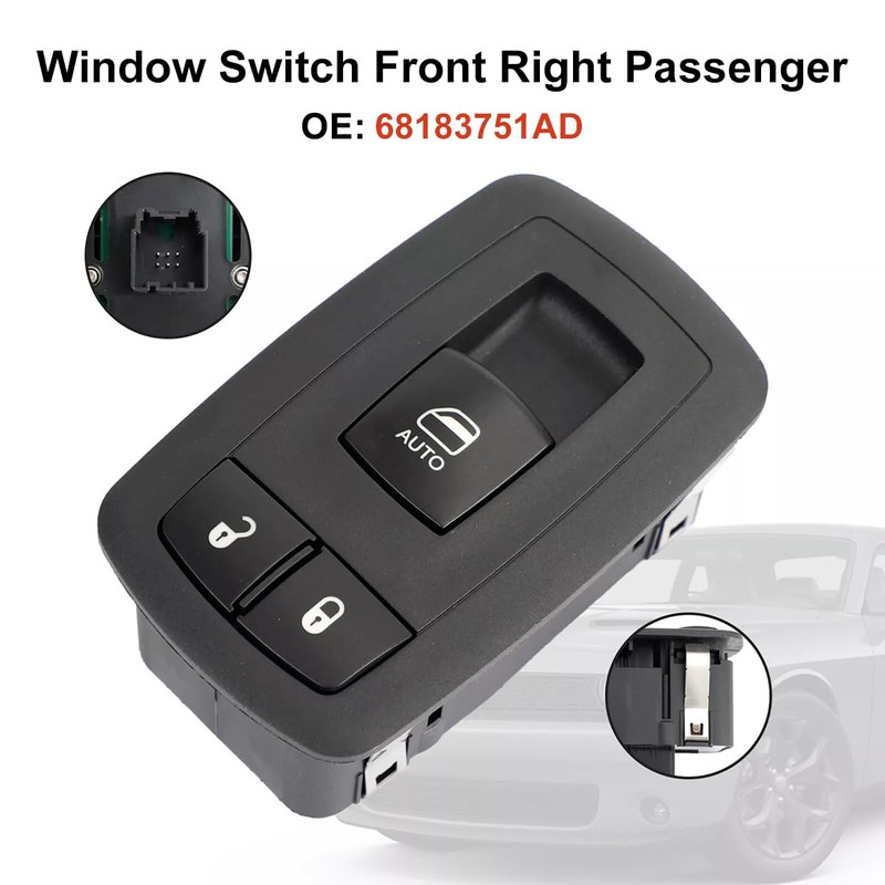 Power Window Switch Front Right Passenger Side Compatible with Dodge