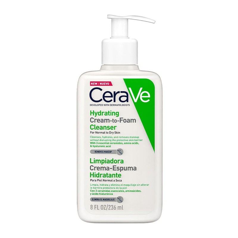 CeraVe Limpiadora Crema-Espuma Hidratante Facial Diaria para Piel Normal a