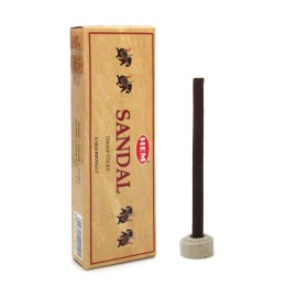 Sandal Dhoop Incense Sticks by HEM (25 g) w/ Ceramic Burner