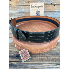 Don Hume Plain Black Sam Browne 2.25" Police Duty Belt 4 Row Stitching SZ 36 (
