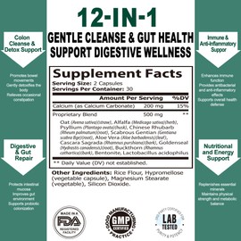 SUPABABY Colon Cleanse 14-Day Program – Digestive Support with Probiotics & Bentonite Clay, Vegan Sugar-Free Capsules, Formulated for Women丨Gluten Free丨Lactose Free丨Hormone Free丨Antibiotic Free