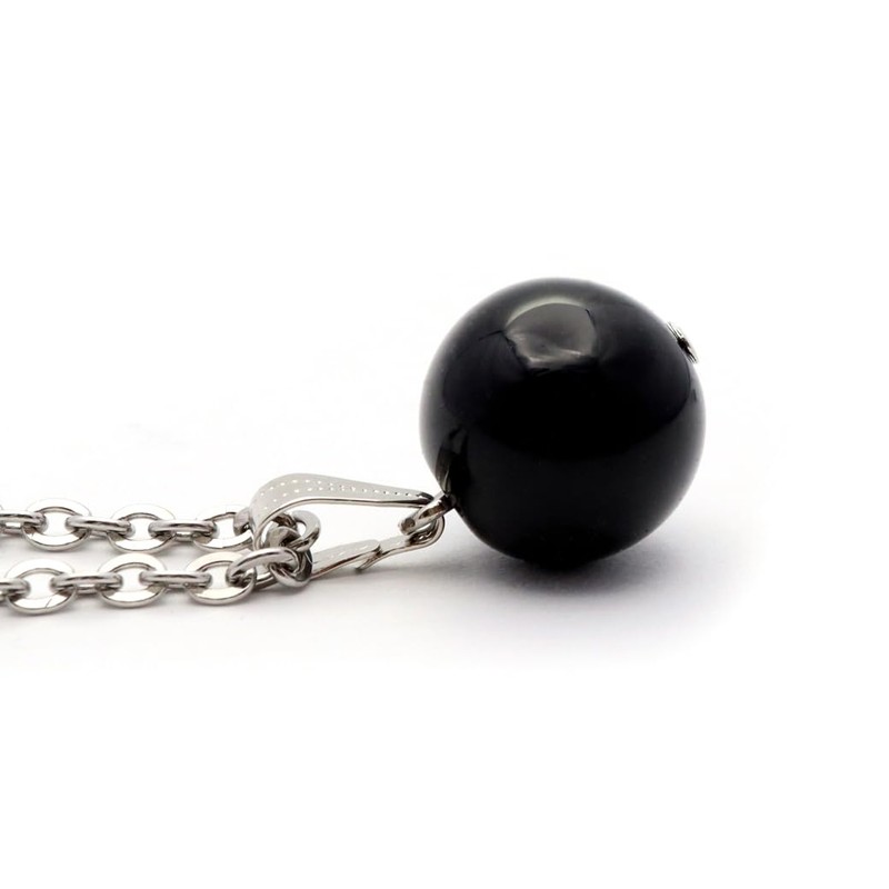 Gold Stone Morion Necklace, Black Crystal, Pendant, Unisex, Natural Stone,