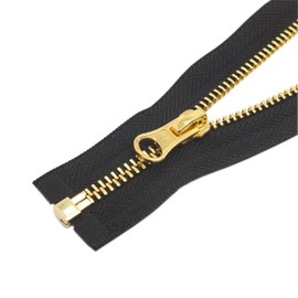 YaHoGa - 2 piezas #5 de 27 pulgadas, chamarra separadora dorada con cierre y dientes en Y, cremalleras metálicas para chaquetas, abrigos de costura, manualidades (27 pulgadas, dorado)